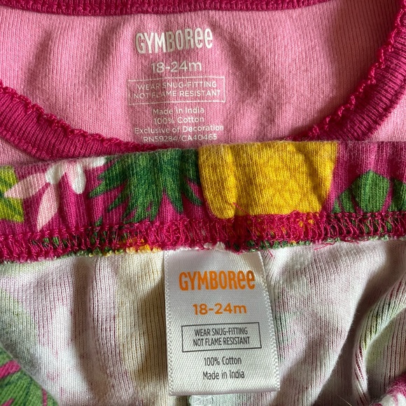 Gymboree Baby Toddler Girl 18-24M Embroidered Pineapple Pajama Set Tropical - Picture 6 of 7